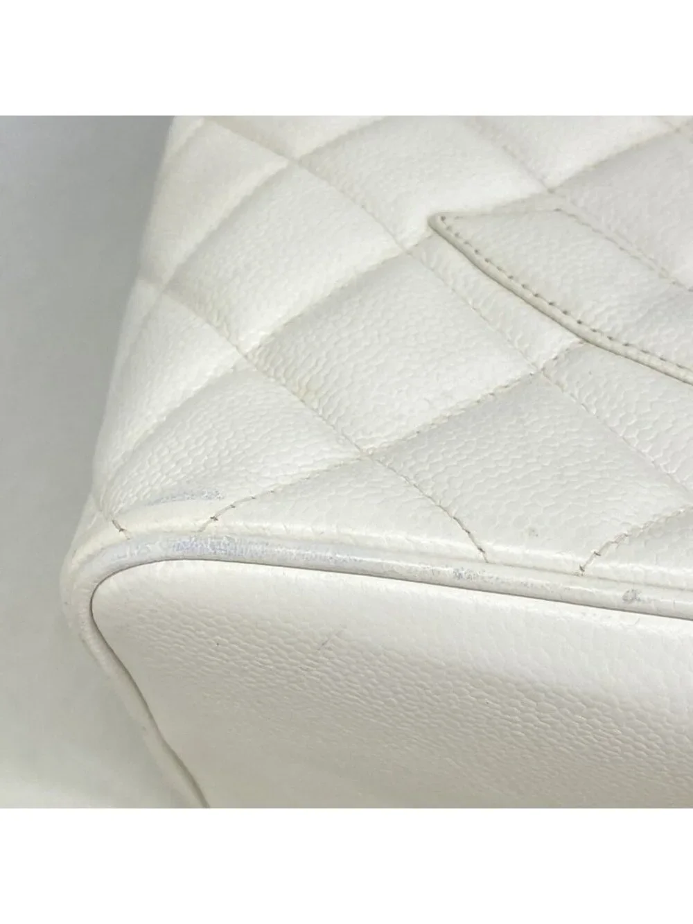 Chanel Tote Reissue Caviar Leather White Gold
